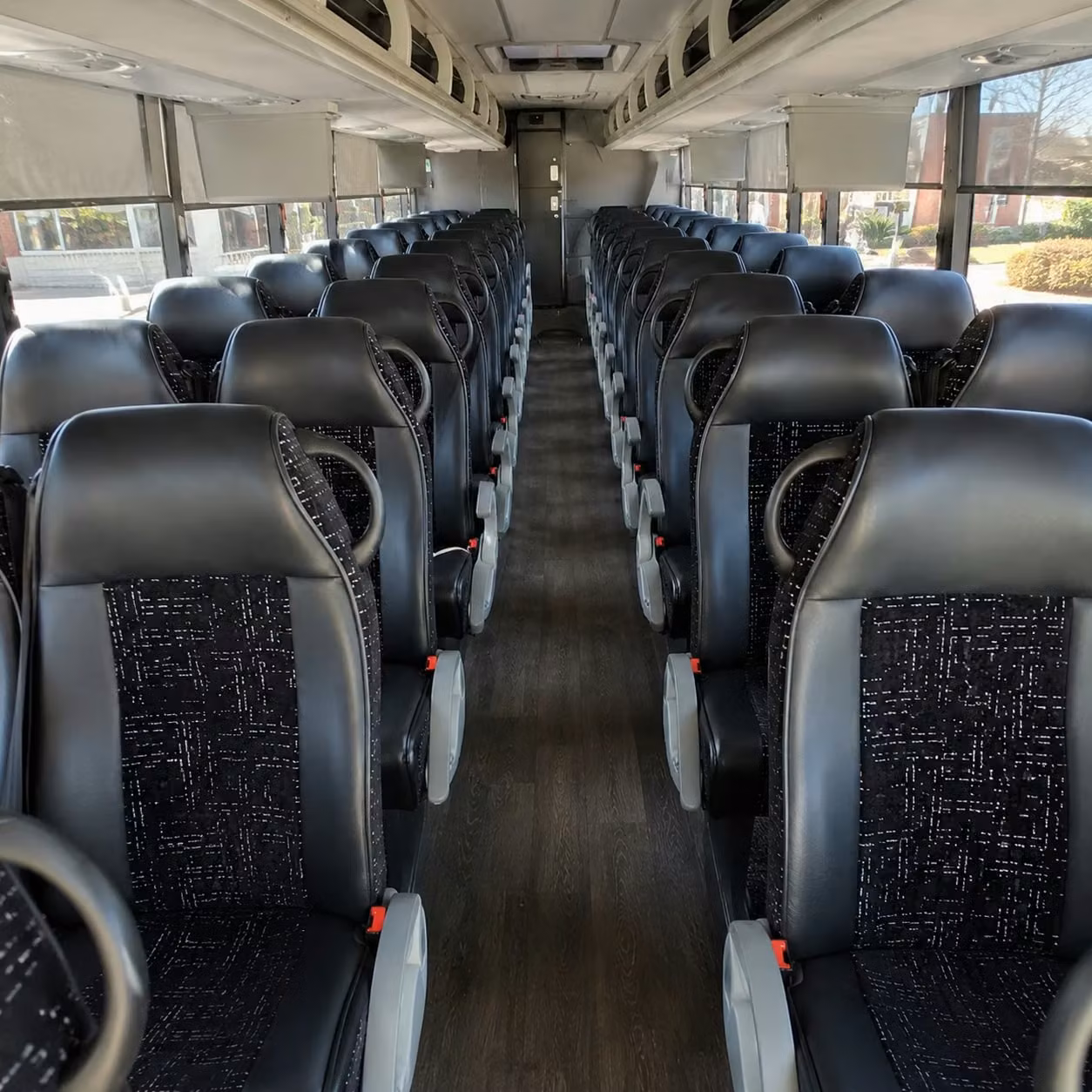 56 passenger charter bus inside
