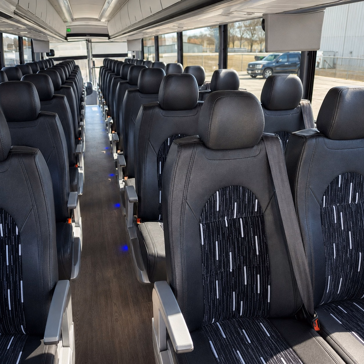 56 passenger charter bus interior